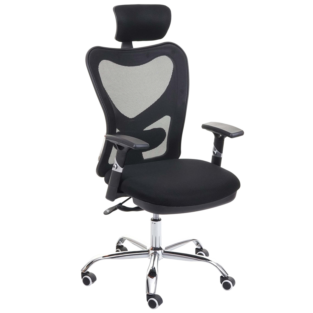 Krzesło Ergonomiczne LUCIA, 8 Godzin Pracy, Wyściełane Podparcie Lędźwiowe, Metalowy Stelaż, Kolor Czarny