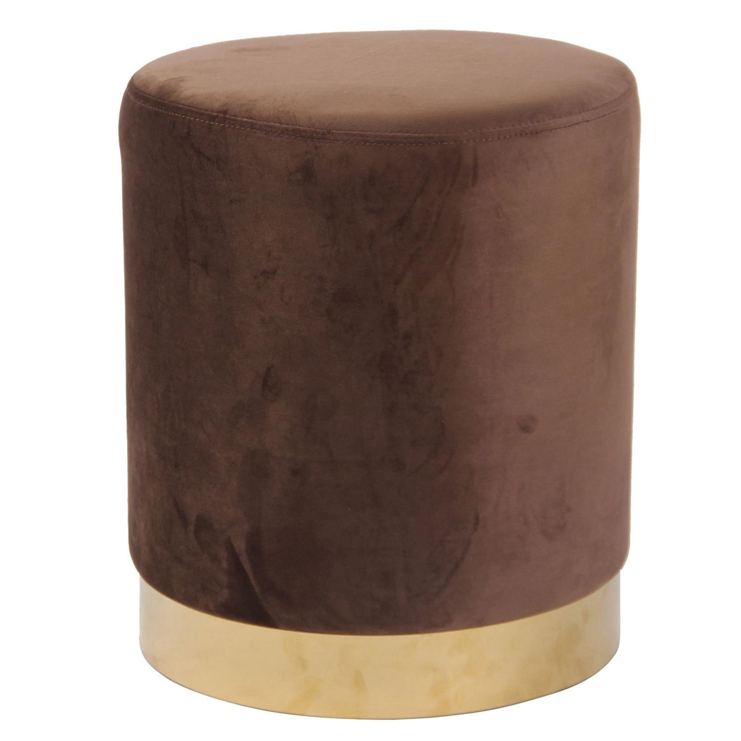 Taboret TIBET AKSAMIT, Elegancki Awangardowy Design, kolor Brązowy