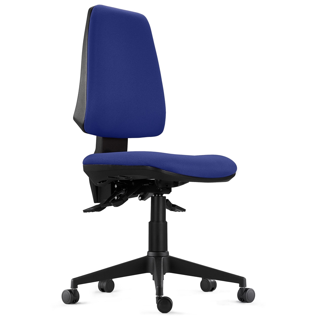Krzesło Ergonomiczne INDIANA BASE, Intensywna Praca 8h, Odchylane, Bardzo Solidne, Tkanina, Granatowe