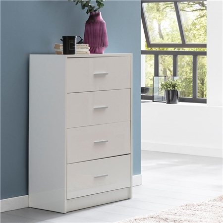 Komoda ARTICK, 4 szuflady, 60x90x30 cm, Płyta kolor Biały