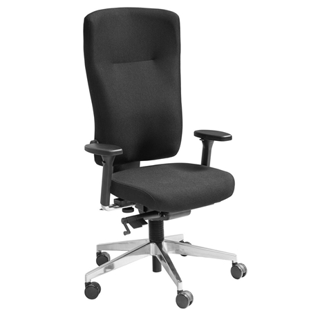 Krzesło Ergonomiczne MAGNO, Pełna Regulacja, 8 godz. Pracy, Czarna Tkanina