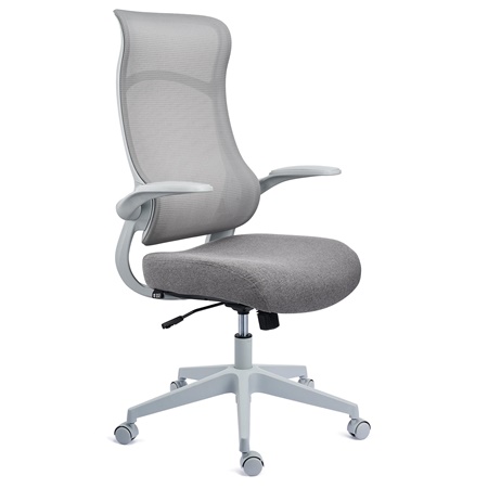 Krzesło Biurowe DAFNE, Opuszczane Podłokietniki, Świetny Design, Jakość i Ergonomia, Szare