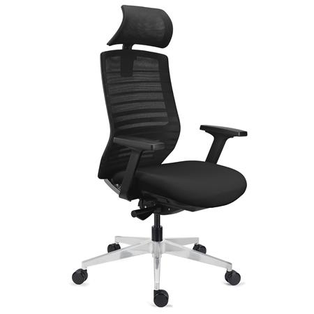 Krzesło Biurowe Ergonomiczne TAURUS, Zagłówek, Mechanizm Synchro, Podłokietniki 3D, Czarne