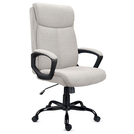 Fotel Biurowy COSMO TKANINA, Mechanizm Bujania, Elegancki Design, Bardzo Wygodny, Jasnoszary