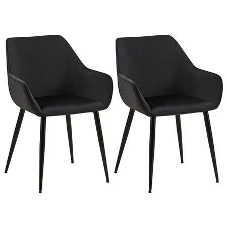 Zestaw 2 szt. Krzesło Konferencyjne MAYA, Elegancki Design, Metalowe Nogi, Aksamit kolor Czarny