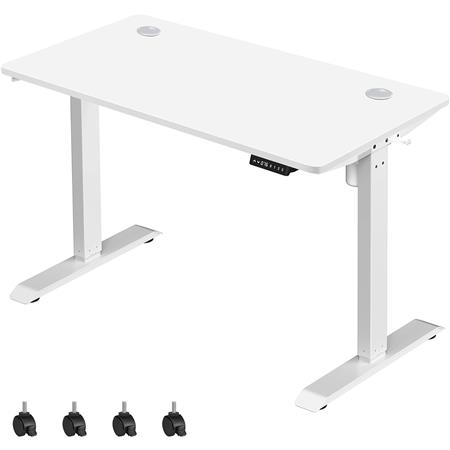 Biurko ANETO, 70x140x(73,5-119) cm, Regulowana Wysokość, Biały Stelaż, Blat kolor Biały