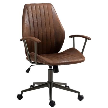 Krzesło Biurowe BAKIN, Ekskluzywny Design, Mechanizm Bujania, Skóra, Brązowe