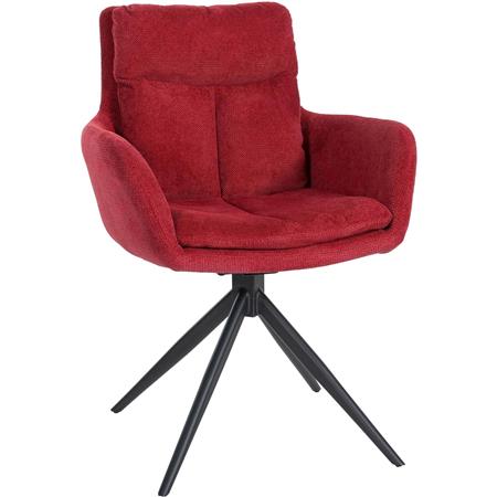 Krzesło Konferencyjne GLAM, Nowoczesny Design, Obrotowe,Tkanina kolor Czerwony