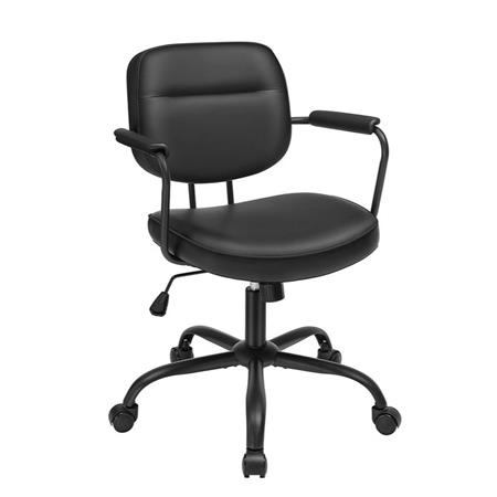 Krzesło Obrotowe CLASSIC, Elegancki Design, Regulowana Wysokość, Miękka Wyściółka, Ekoskóra kolor Czarny