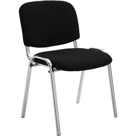 Krzesło Konferencyjne MOBY BASE, Wygodne i Praktyczne, Chromowane Nogi, Tkanina Kolor Czarny