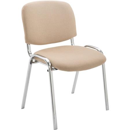 Krzesło Konferencyjne MOBY BASE, Wygodne i Praktyczne, Chromowane Nogi, Tkanina Kolor Kremowy