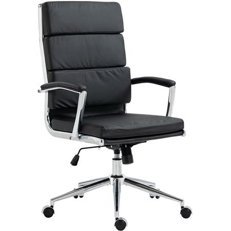 Fotel Biurowy TODRA, Metalowa Podstawa, Elegancki i Wygodny, Ekoskóra, kolor Czarny