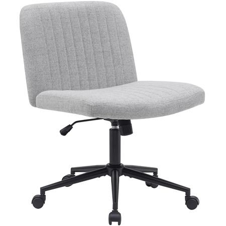 Krzesło Obrotowe SONNY TKANINA, Miękkie Wyściłanie, Szerokie Siedzisko, Tkanina kolor Jasnoszary