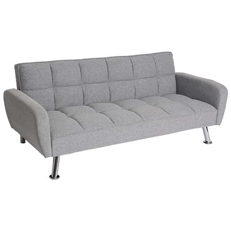Sofa 2-osobowa ERMES, Rozkładana, Odchylane Oparcie, Obicie z Tkaniny, Kolor Szary