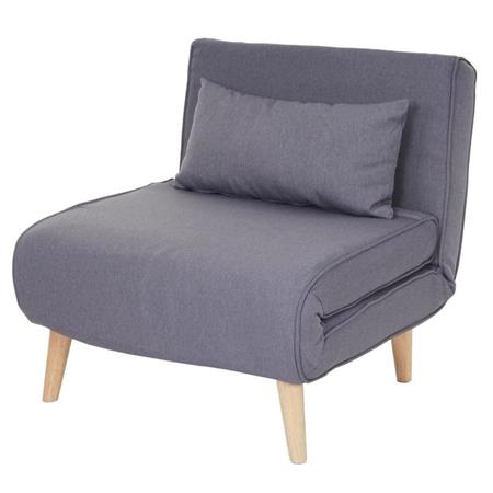 Sofa 1-osobowa PRETTY, W Pełni Rozkładana, Obfita Wyściółka, Obicie Tkanina, Kolor Szary