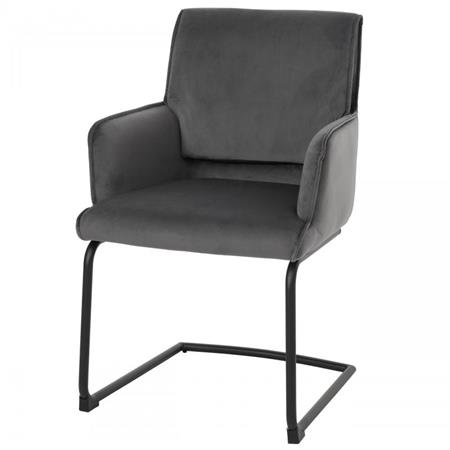 Krzesło Konferencyjne NICHOLS, Nowoczesne Wzornictwo, na Metalowych Płozach, Tkanina Kolor Szary