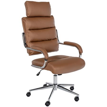 Fotel Biurowy SALEM, Elegancki i Nowoczesny Design, Solidny i Wygodny, Ekoskóra Jasnobrązowy