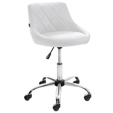 Krzesło Obrotowe DOVER, Miękka Tapicerka, Metalowy Stelaż, Ekoskóra kolor Biały