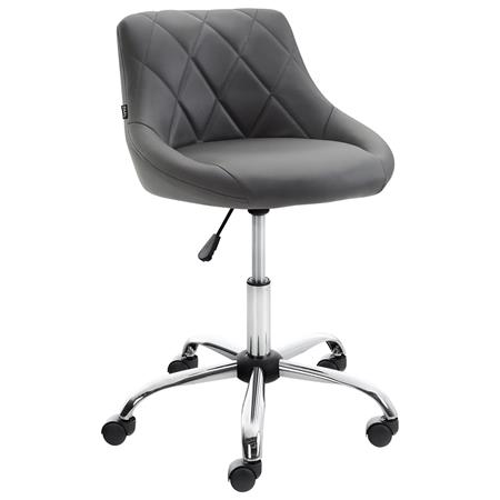 Krzesło Obrotowe DOVER, Miękka Tapicerka, Metalowy Stelaż, Ekoskóra kolor Szary