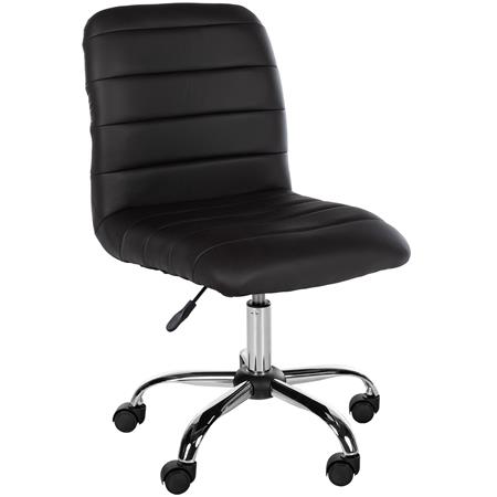 Krzesło Obrotowe KIMU, Metalowa Podstawa, Wygodne Siedzisko, Sztuczna Skóra, Kolor Brązowy