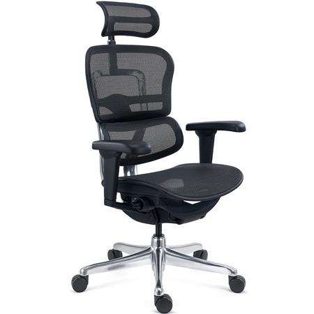 Fotel Biurowy Ergonomiczny ERGOULTRA, W Pełni Regulowany, Doskonała Jakość i Wygoda, Siatkowy Czarny