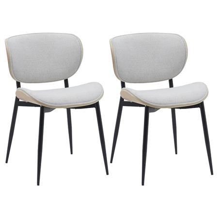 Zestaw 2 szt. Krzesło Konferencyjne BRONSON, Drewno kolor Dąb, Tkanina kolor Beżowy