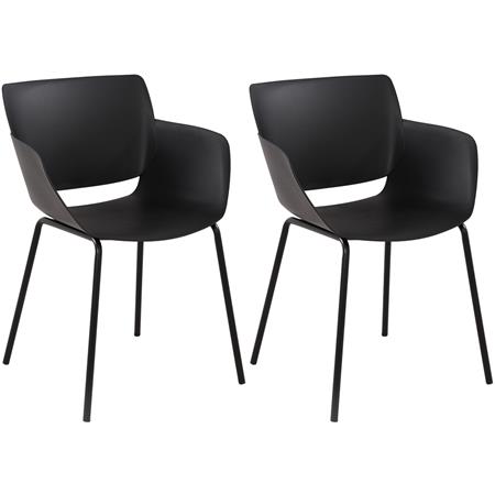 Zestaw 2 szt. Krzesło Konferencyjne RIKO, Nowoczesny Elegancki Design, Wygodne, Polipropylen Kolor Czarny