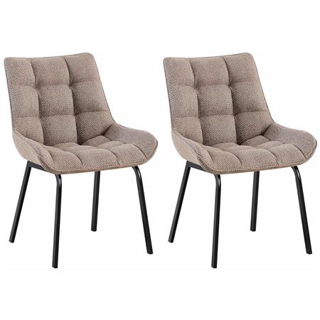 Zestaw 2 szt. Krzesło Konferencyjne MAMBO, Miękko Wyściełane, Czarny Metalowy Stelaż, Tkanina kolor Brązowy