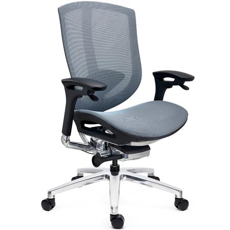 DEMO# Fotel Biurowy Ergonomiczny OPTIMA, Regulowane Podparcie Lędźwiowe, Podłokietniki 3D, Siatkowy Niebieski