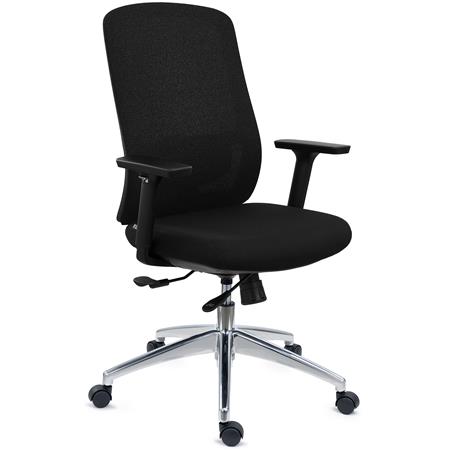 DEMO# Krzesło Ergonomiczne ASTRA, Regulacja Głębokości Siedziska, Mechanizm Synchro, Użytkowanie 8h, Czarne