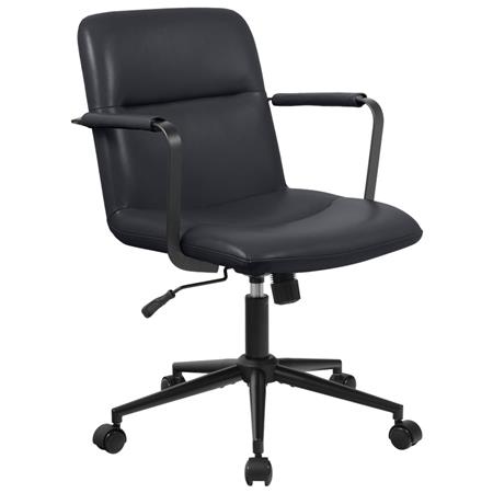 Krzesło Biurowe COBY, Elegancki Design, Bardzo Wygodne, Tapicerka ze Skóry Naturalnej, kolor Czarny