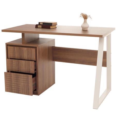 Biurko Komputerowe HESSEN, Nowoczesny Design, Wymiary 118x58x77, Blat kolor Orzech