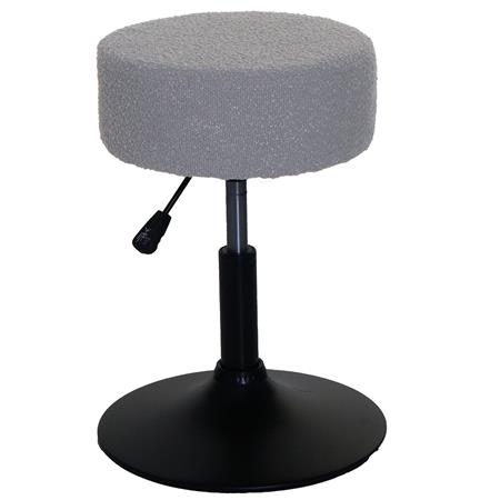 Taboret BLOOM, Obrotowy 360º, Miękka Wyściółka, Tkanina Boucle kolor Jasnoszary