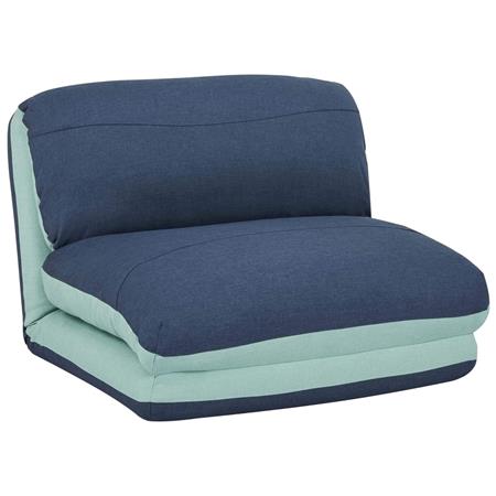 Fotel Rozkładany NANTES, Rozkładany do Spania, Łatwe Rozkładanie, Tkanina Kolor Niebiesko-Błękitny