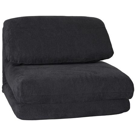 Fotel Rozkładany NANTES, Rozkładany do Spania, Łatwe Rozkładanie, Tkanina Kolor Ciemnoszary