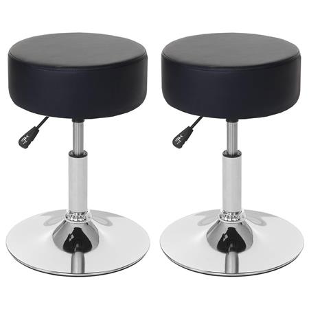 Zestaw 2 szt. Taboret DANKO, Obrotowy 360º, Miękka Wyściółka, Ekoskóra kolor Czarny