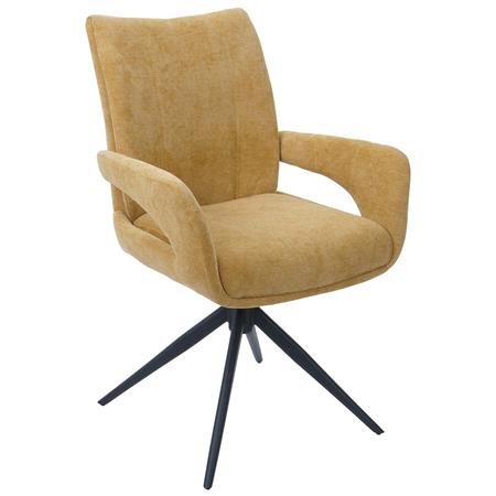 Krzesło Do Poczekalni LELIA, Obrotowe, Automatyczny Powrót, Miękka Tkanina kolor Żółty