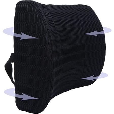 Poduszka Lędźwiowa DASTI, Pianka Memory, Pasek Mocujący, Zdejmowana Poszewka, kolor Czarny