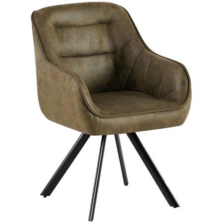 Krzesło Wizytowe NISTAL, Obrotowe Siedzisko 180º, Miękka Wyściółka, Ekoskóra kolor Antyczny Zielony