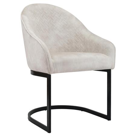 Krzesło Konferencyjne TIKA, Metalowe Płozy, Miękko wyściełane, Aksamit kolor Kremowy