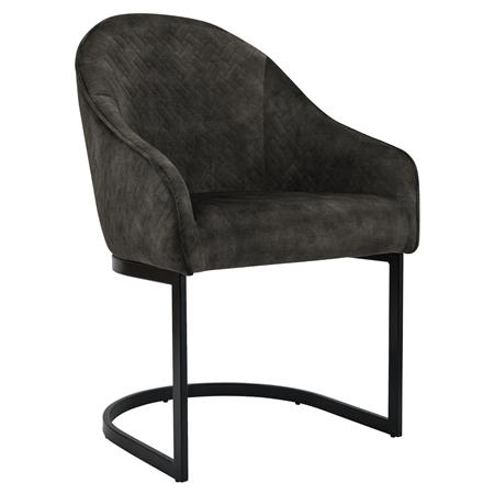 Krzesło Konferencyjne TIKA, Metalowe Płozy, Miękko wyściełane, Aksamit kolor Ciemny Brąz