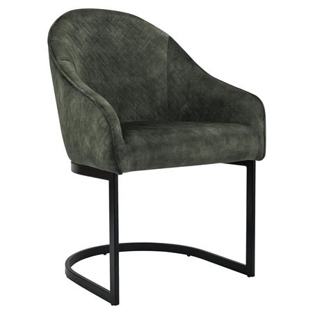 Krzesło Konferencyjne TIKA, Metalowe Płozy, Miękko wyściełane, Aksamit kolor Ciemny Zielony