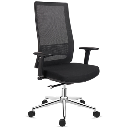 DEMO# Krzesło Ergonomiczne SANTOS, Do Pracy Przez 8h, Elegancki Design, Czarne