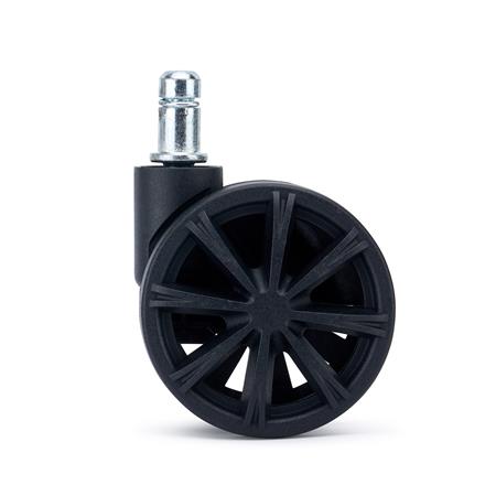 Zestaw 5 szt. Kółka Plastikowe SPOKE do Wykładzin 11 mm / 50 mm, Ozdobne Szprychy, kolor Czarny