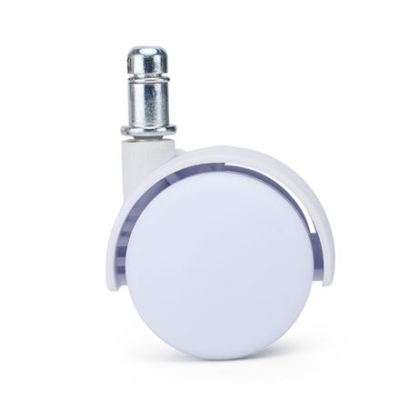 5 szt. Zestaw Kółek z Blokadą MOVE do Wykładzin i Dywanów 11 mm / 50 mm, Hamulec Bezpieczeństwa, Białe