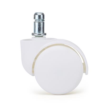 5 szt. Zestaw Uniwersalnych Kółek JACK do Wykładzin i Dywanów 11 mm / 50 mm, Plastikowe, Białe