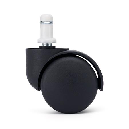 5 szt. Kółka TURN do Powierzchni Dywanowych 11 mm / 60 mm, Nylonowy Trzpień, Czarne