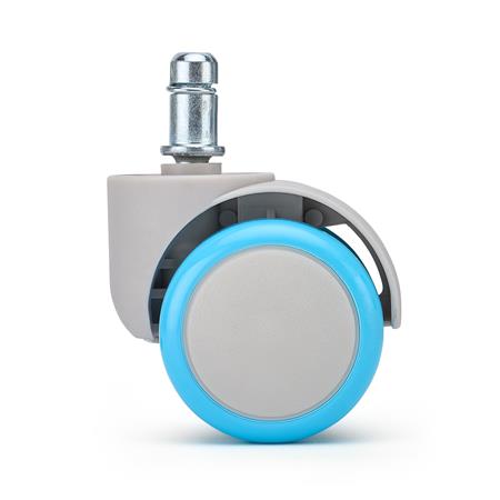 5 szt. Zestaw Kółek ARC do Podłóg Twardych 11 mm / 50 mm, do Krzeseł i Foteli Biurowych, Szaro-Niebieskie