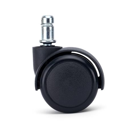 5 szt. Zestaw Kółek RUSH do Podłóg Twardych 11 mm / 50 mm, do Krzeseł i Foteli Biurowych, Czarne