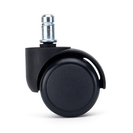 5 szt. Zestaw Kółek Miękkich z Hamulcem ROLL do Parkietów, 11 mm / 50 mm, Blokada Bezpieczeństwa, Czarne